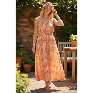 Maxi Dress  Womens Sleeveless Tie-Dye Multicolor boho vacation resort
